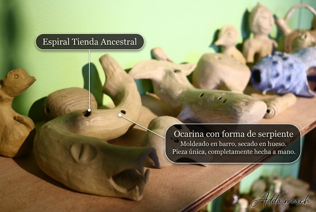 Ocarina en forma de Serpiente Artesano: Espiral Tienda Ancestral