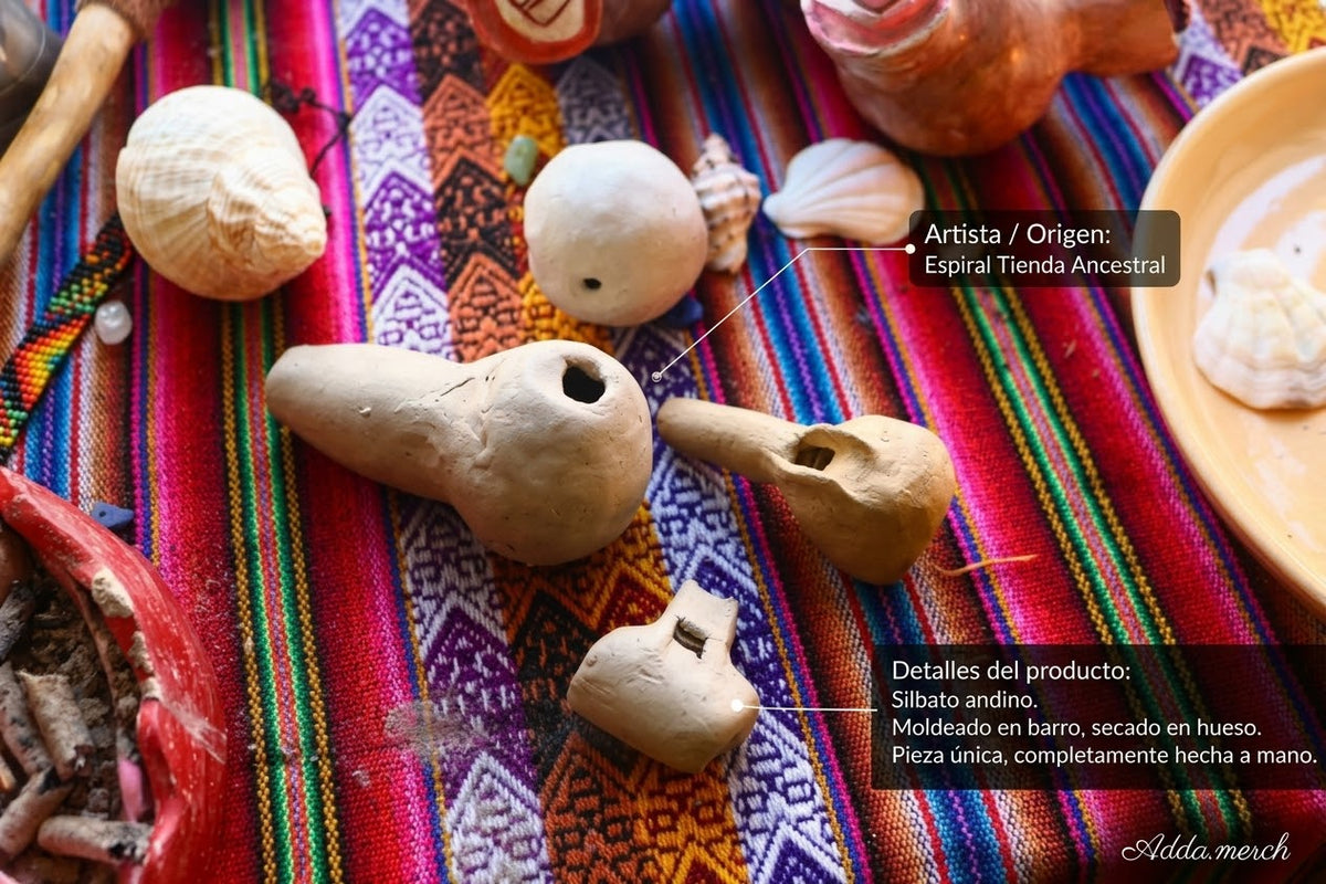 Silbato Andino Moldeado en Barro | Artesano, Espiral Tienda Ancestral
