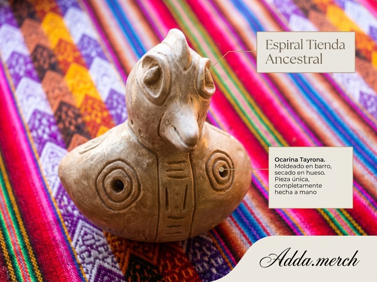 Ocarina Tayrona en forma de Pajarito | Artesano, Espiral Tienda Ancestral